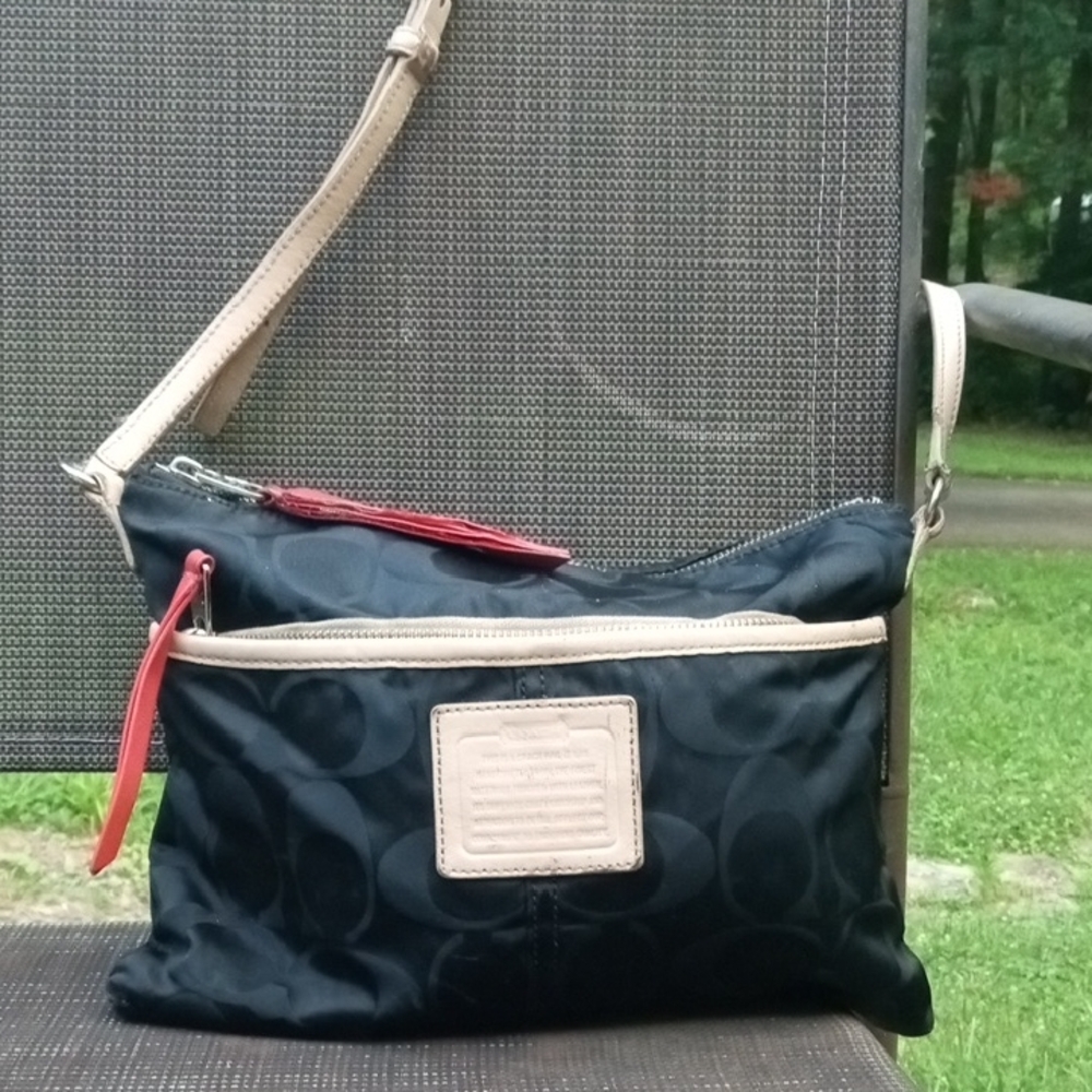 Coach Black and Tan Crossbody Bag